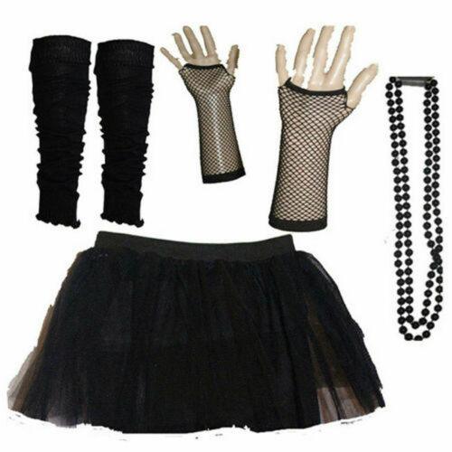 Tutu Skirt Ladies Gloves Leg Warmers Beads 1980’s Party Hen Night Party Costume - Labreeze
