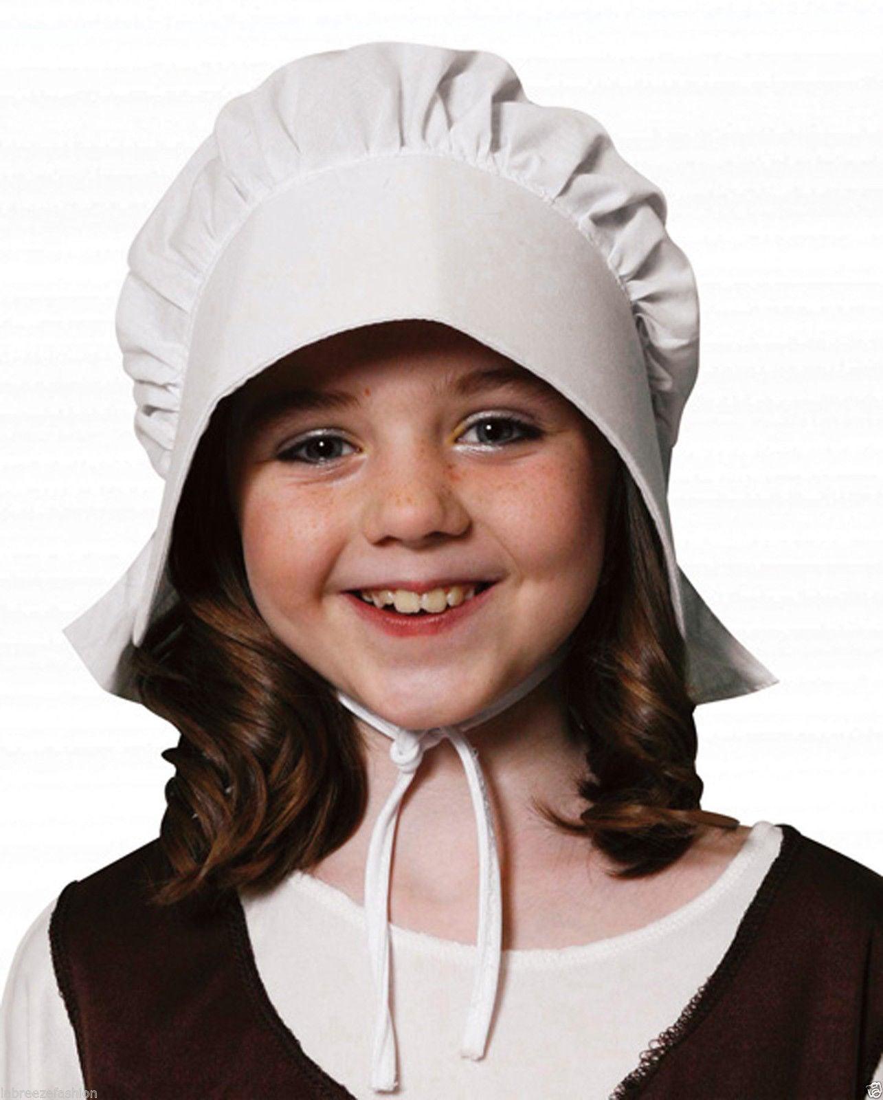 Victorian Bonnet Hat White Girls Cap Book Week Fancy Dress Party Hat - Labreeze