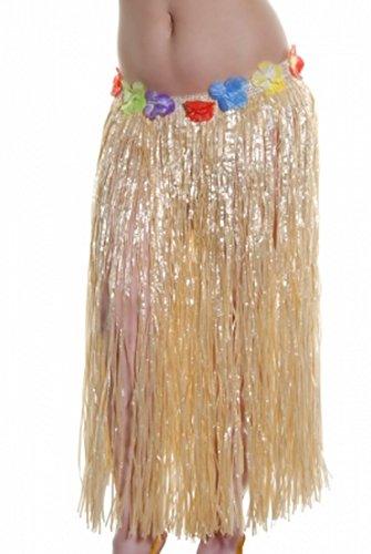 Wicked Fun Hawaiian Hula Grass Dance Skirts With Flowers Fancy Dress Costume - Labreeze