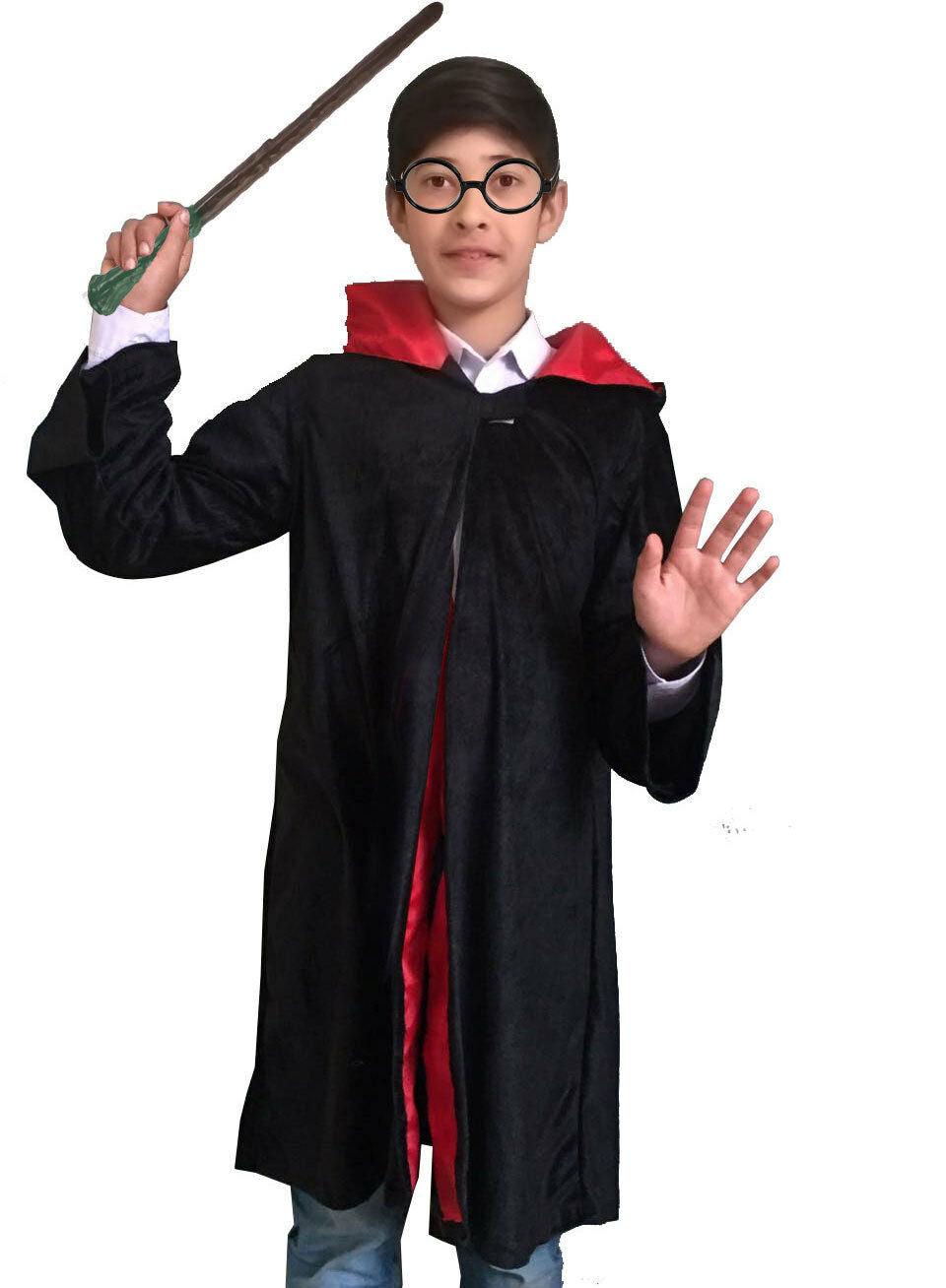 Wizard Boy Cape Magic Wand Glasses Kids World Book Day Fancy Dress Set - Labreeze